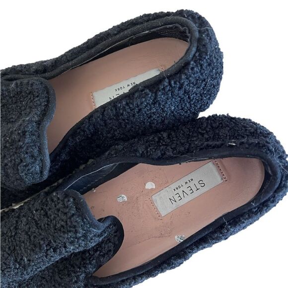 Steven New York Black Kimbel Faux Fur Shearling Slip on Women's Sneakers size 7. - Picture 9 of 10
